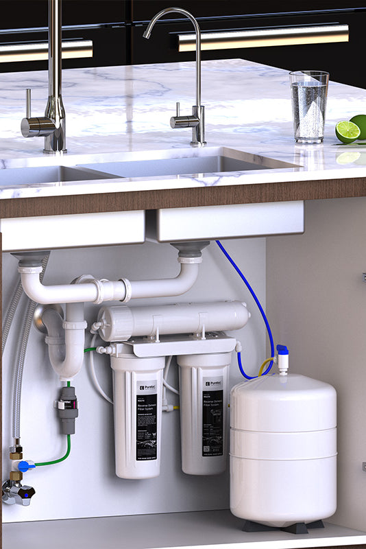 3-Piece White Water Filter Housing Set - 1/4" NPT Ports, For RO/DI & Drinking Water Systems