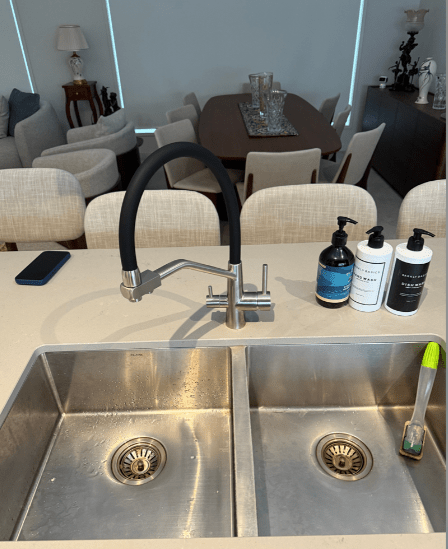 WFW 3 - Way Kitchen Mixer Tap (Brushed Nickle Pullout) - Installed Today
